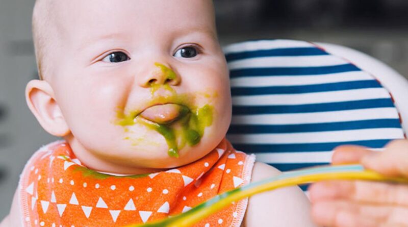 baby eating food